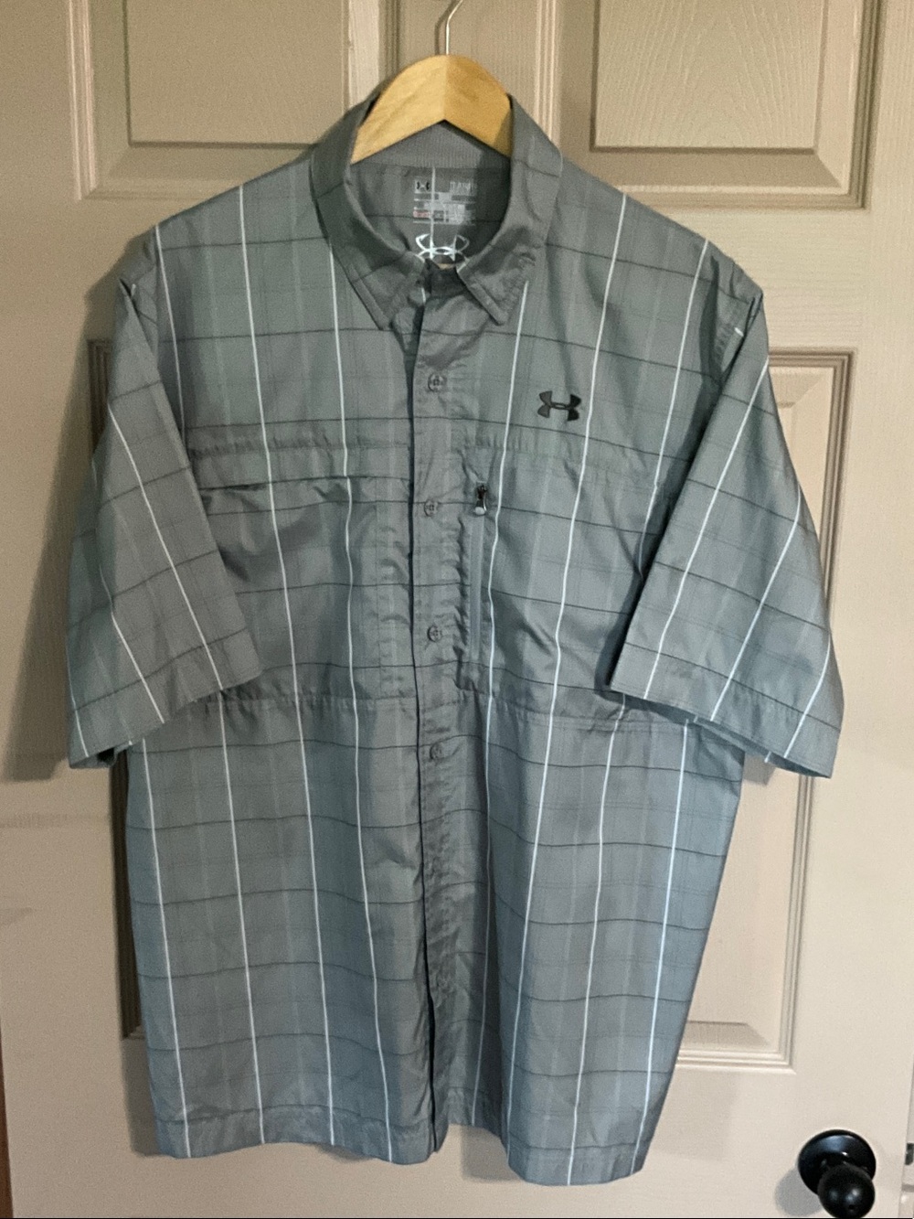 Under Armour Gray Windowpane Short-Sleeve Shirt